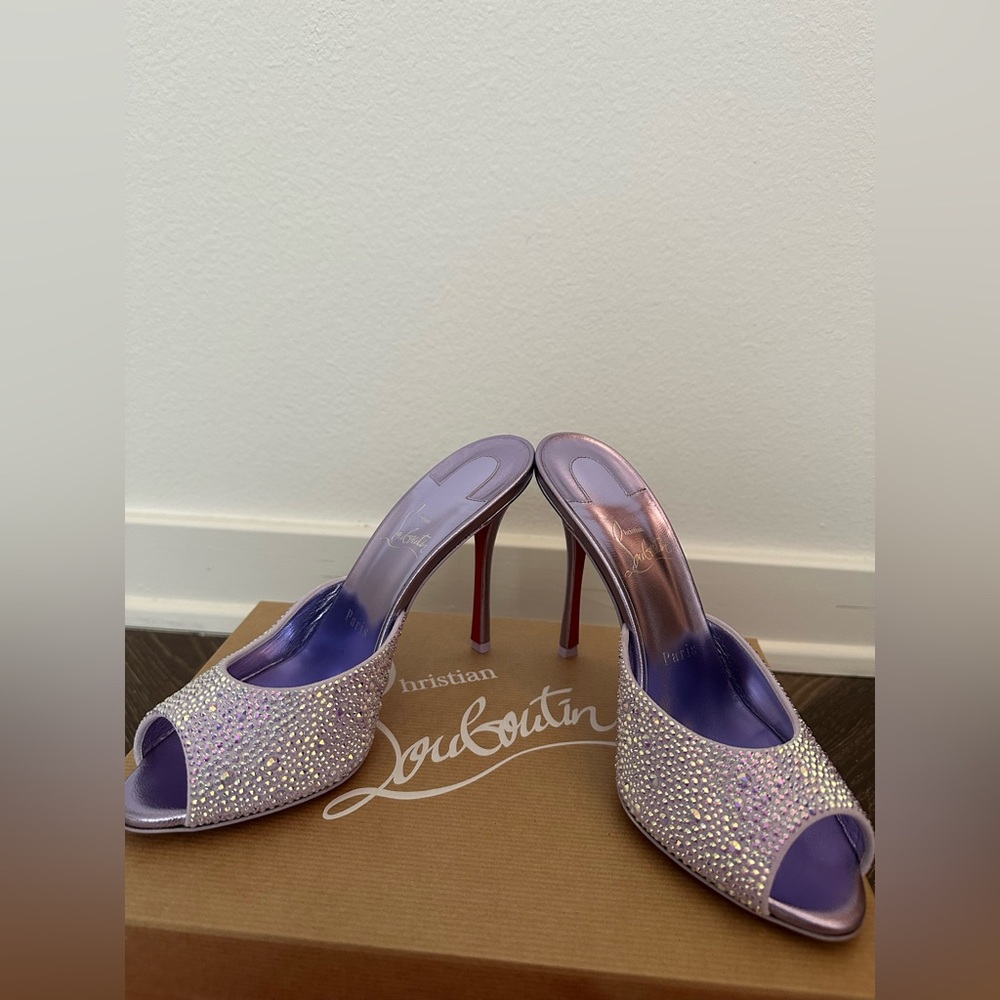 Christian Louboutin Me Dolly Strass Lilac Heels 100 mm - Picture 5 of 8